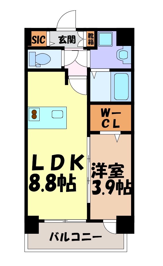 メイクス矢場町Ⅱ 間取り図