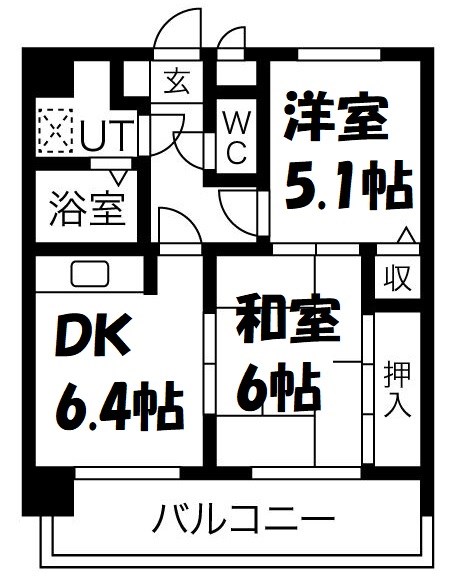 サンデンハイツ金山 間取り図