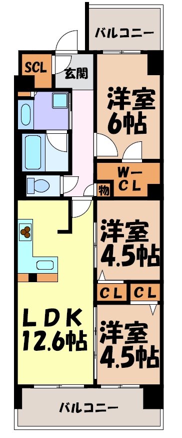 プレサンスジェネ新栄町駅前葵 間取り図
