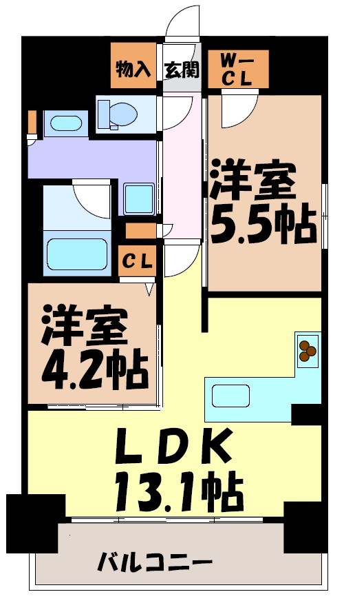 プレサンスロジェ丸の内CENTRAL CASA 間取り