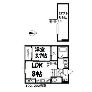ハーモニーテラス石田町 間取り図