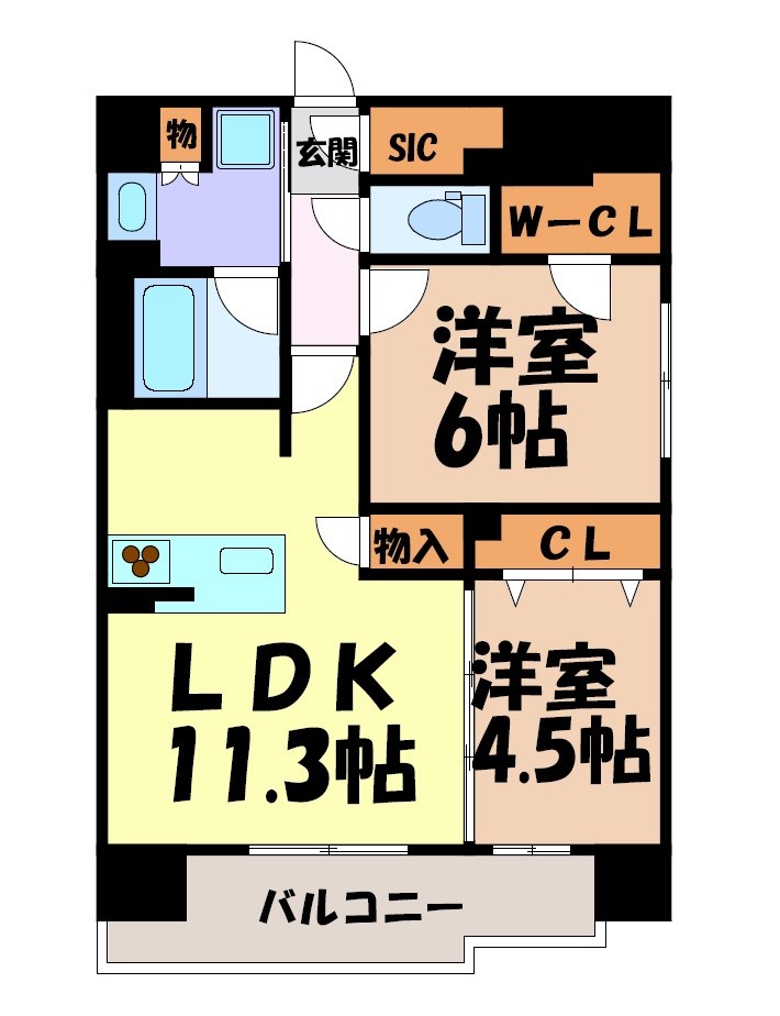 プレサンスロジェ金山ミッドゲート 間取り図