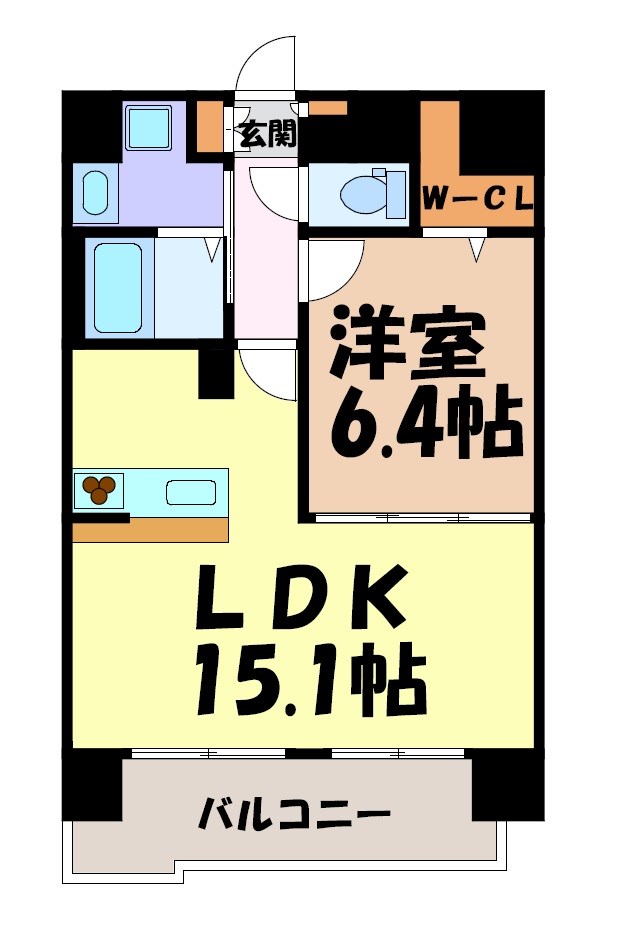 リバーコート砂田橋Ⅰ 間取り図