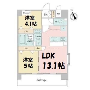 スプランディッド名駅NORTH 間取り図