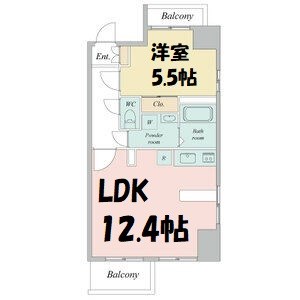 レジディア久屋大通Ⅱ 間取り図
