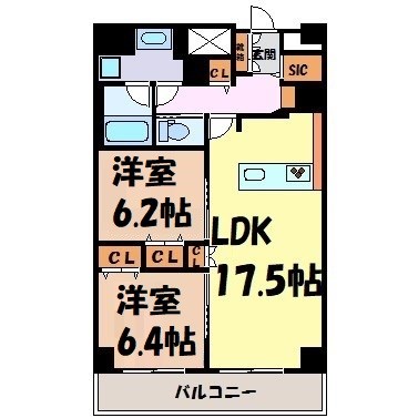 グランルクレ新栄ウエスト 間取り図