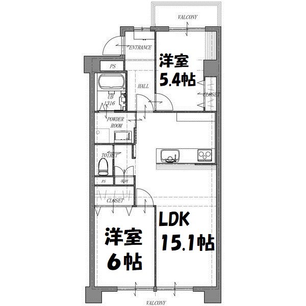 クレッセンド清水ヶ岡 間取り図