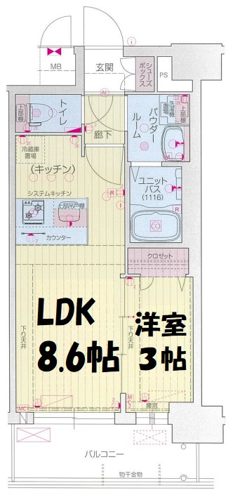 プレサンス太閤通ファシール 間取り図
