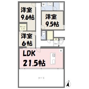 HARVEY　RESIDENCE日和 間取り図