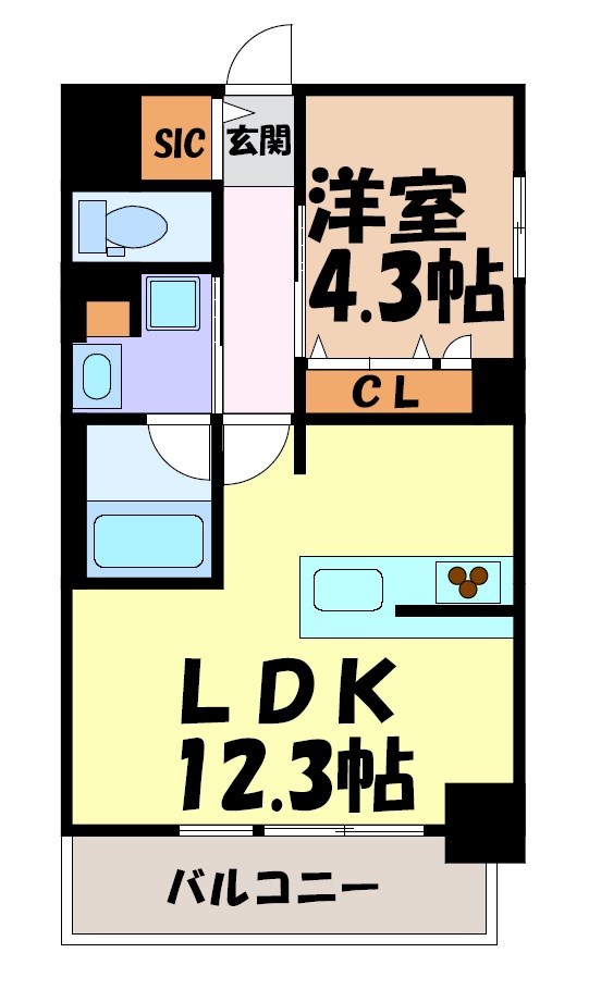 L&amp;amp;Cレジデンス鶴舞公園 間取り図