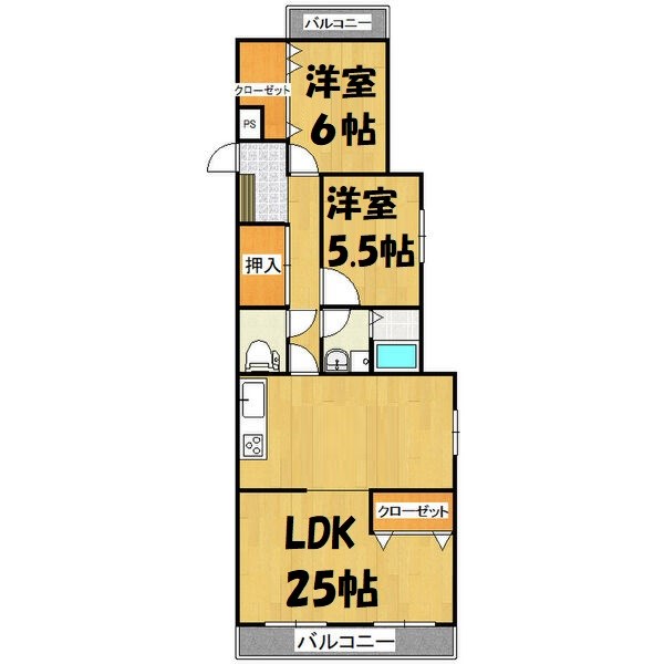 シャトー鹿子 間取り図