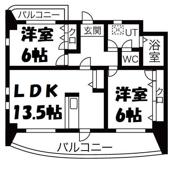 ヒルズ１ 間取り図