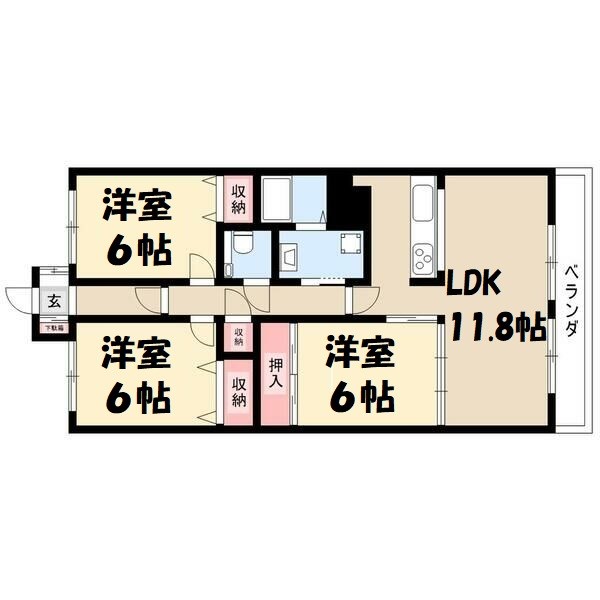 ビラ三秀山中 間取り図