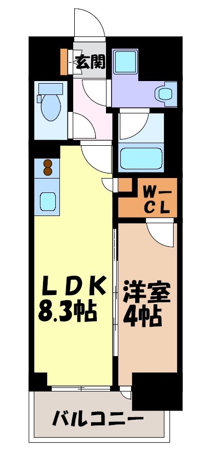 プレサンスロジェ車道駅前SOUTH 間取り図