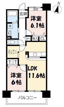 アーバンラフレ虹ヶ丘西 間取り図