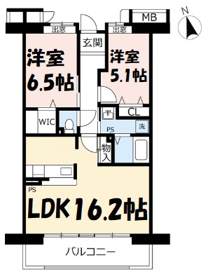 アーバンラフレ虹ヶ丘中 間取り図