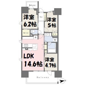 プラウド高岳カームコート 間取り図