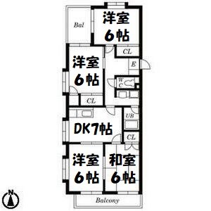 タウンハウス川名 間取り図