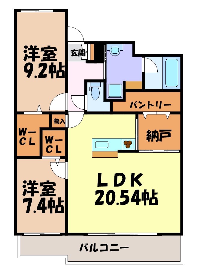 マルーン白壁 間取り図