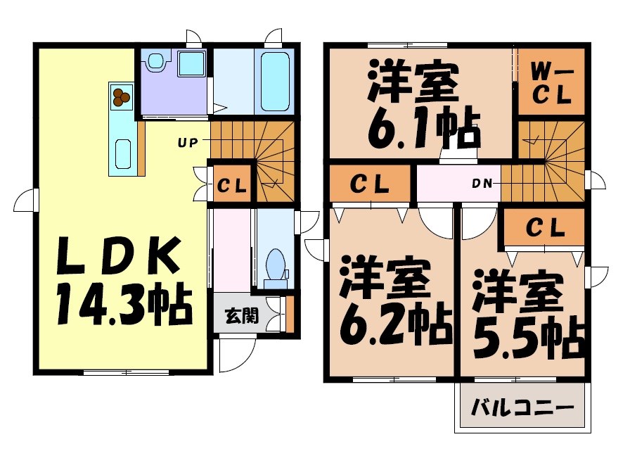 プレズィール松原西棟 間取り