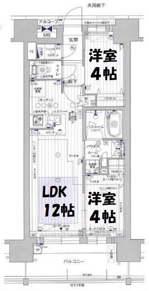 プレサンスロジェ志賀本通テラス 間取り図