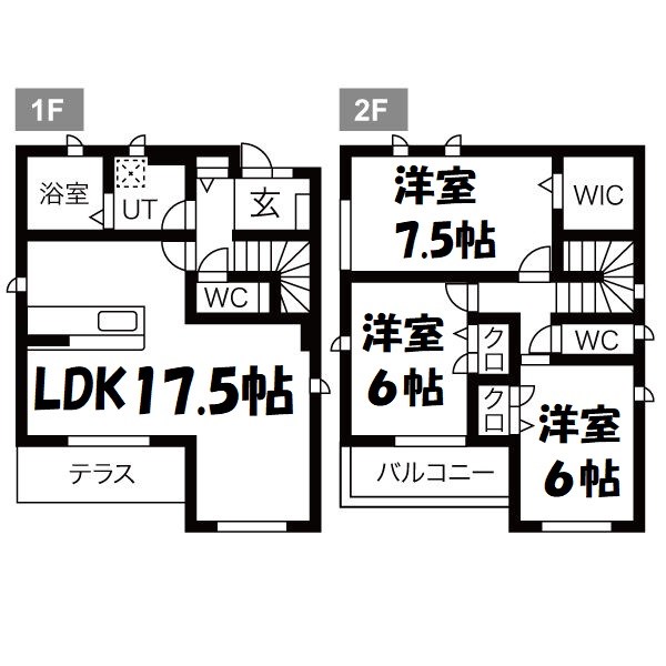 村上町戸建賃貸 間取り図