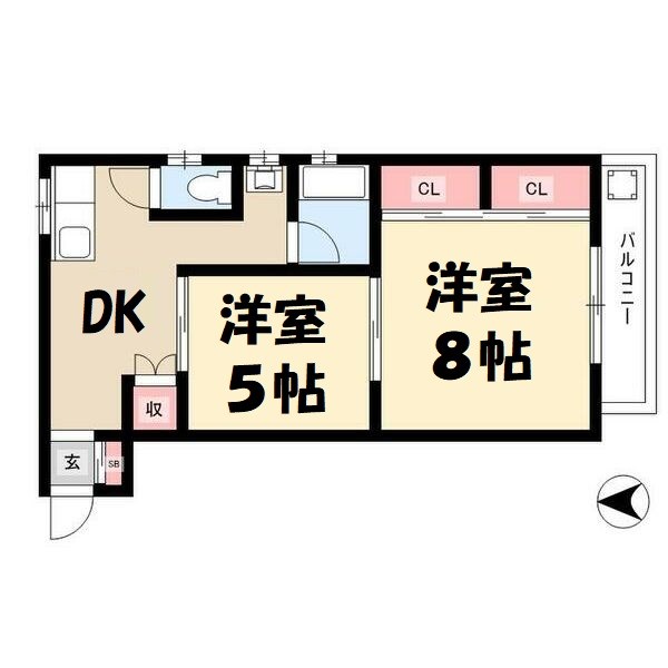 ハイツ扇 間取り図