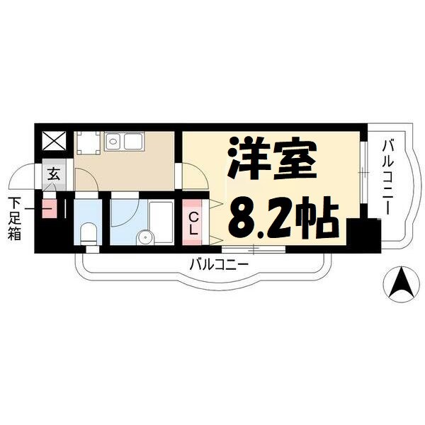 現代ハウス新栄 間取り図