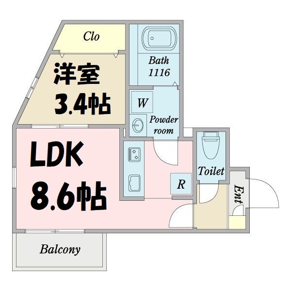 クレイン新瑞橋 間取り図