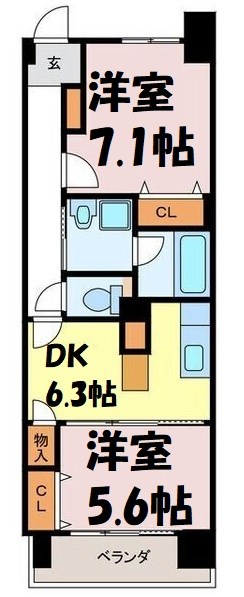 サンデンハイツ若葉通 間取り図