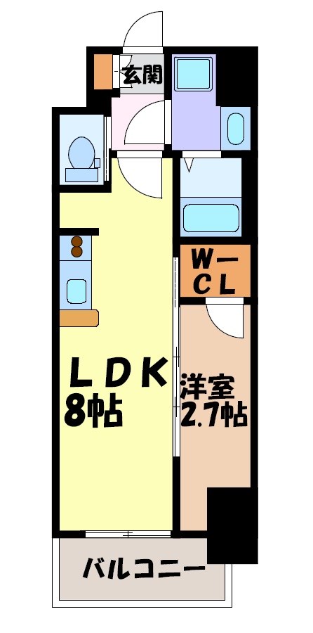 S-RESIDENCE亀島駅前ascent 間取り図