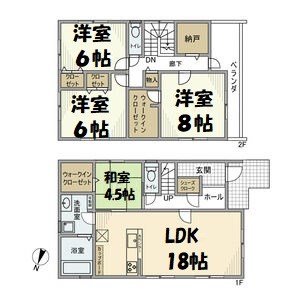 山田4丁目戸建 間取り図