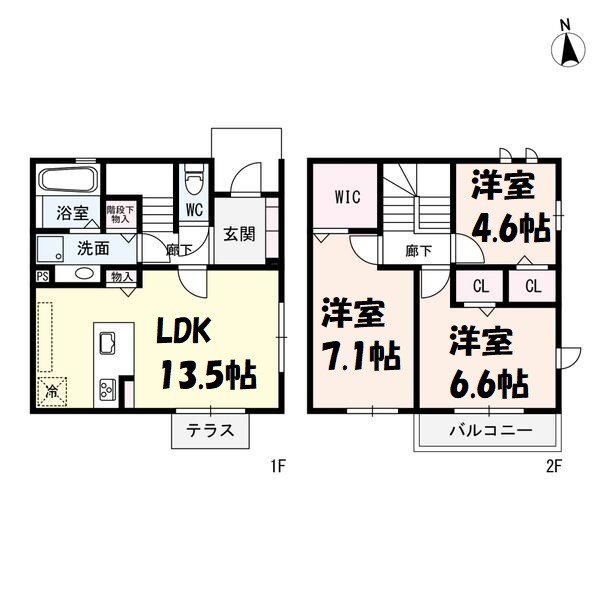 瑞穂区春山町戸建B棟 間取り図