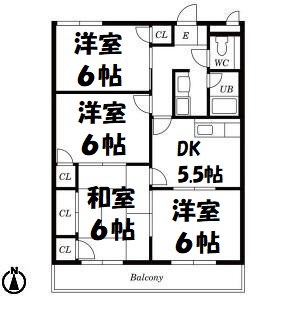 タウンハウス川名 間取り図