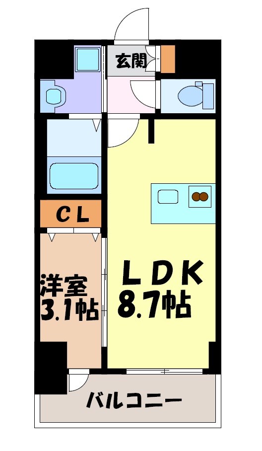 プレサンス桜山駅前アフォード 間取り図