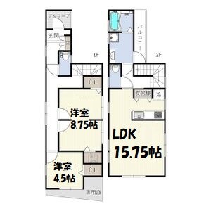 宿跡町戸建west 間取り図