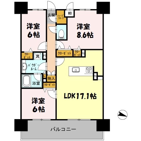 ロイヤルパークスERささしま 間取り図