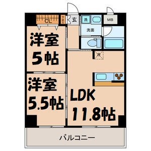カーサビアンカ黒川 間取り図