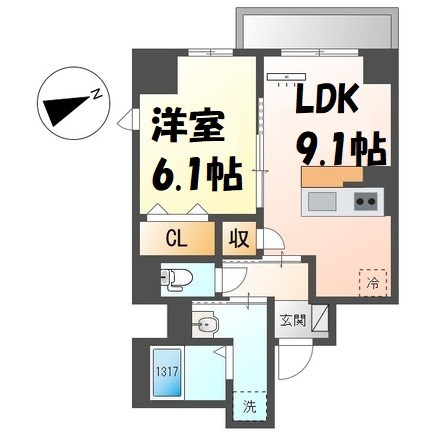 THE BLOSSOM 新栄 間取り図
