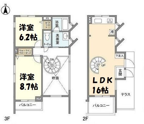 メゾネットミユキ 間取り図