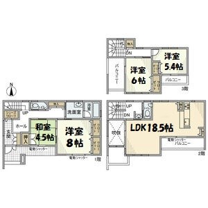 竹越1丁目戸建 間取り図