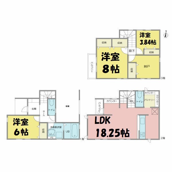 リーブルファイン芳野1号棟 間取り図