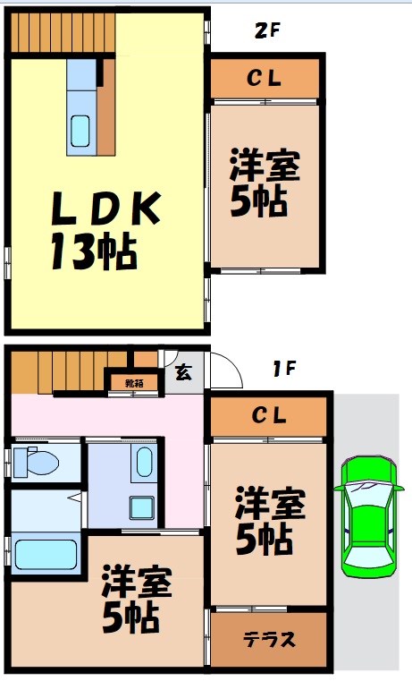 ユニキューブ希望ヶ丘 間取り図