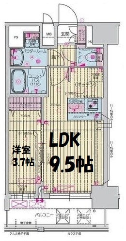 プレサンス上前津ディアシス 間取り図