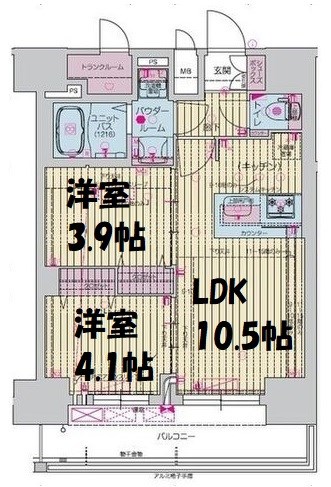 プレサンス上前津ディアシス 間取り図
