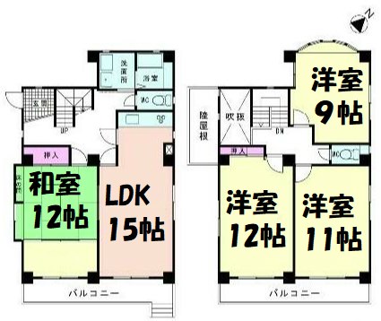植田山住宅B 間取り図