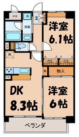 サンシティ名西通 間取り図