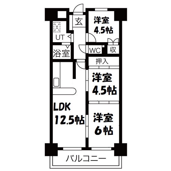 イトーピア紅葉舎金山マンション 間取り図