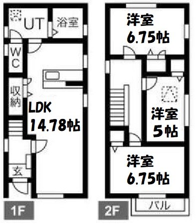 西区児玉２丁目戸建賃貸 間取り図