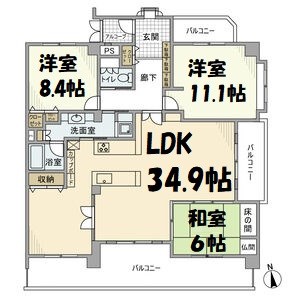 ダイアパレス本山 間取り図